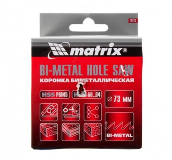 Коронка для металла Matrix Bi-Metall D73 мм